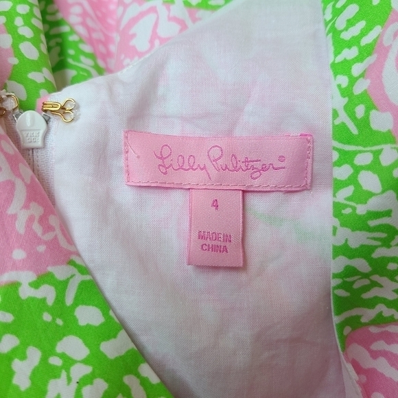 Lilly Pulitzer Citrus Print Pink and Green Dress, Size Small - Picture 9 of 9